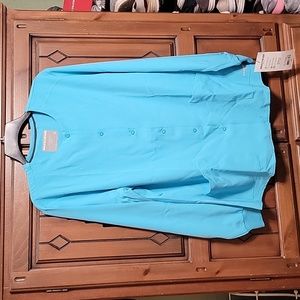 Skechers scrub jacket, sz L, turquoise, NWT